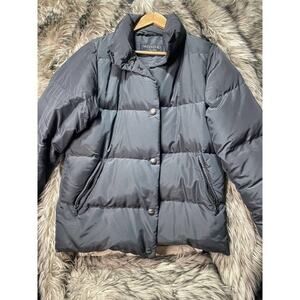 Weekend by Max Mara Goose Down Puffer Jacket Coat Snap Button Charcoal Mens L